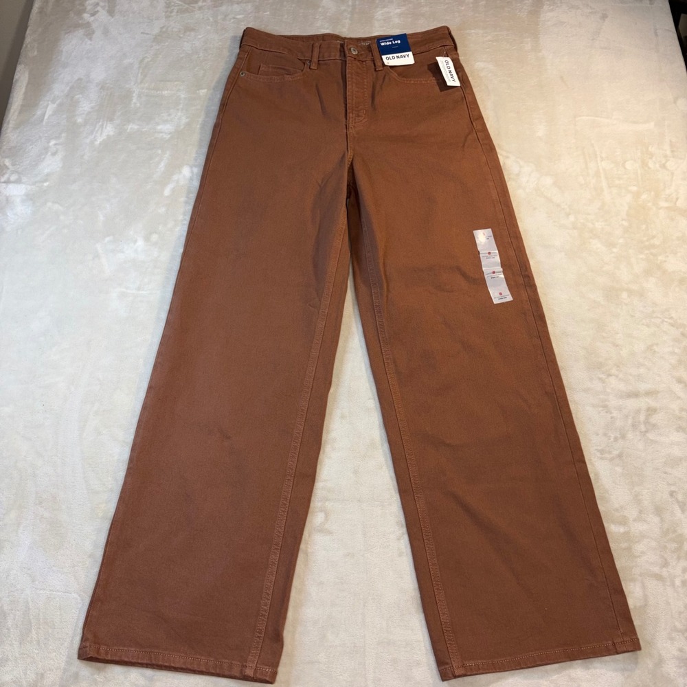 Old Navy Extra High-Rise Wide-Leg Jeans Brown Size 8 NWT 805767-00-1
